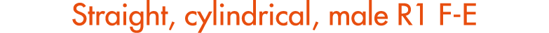 Straight, cylindrical, male R1 F E